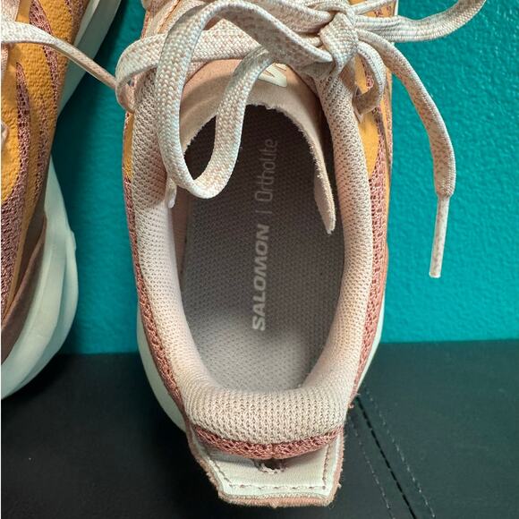Salomon Ortholite Pink & Orange Women's Laced Hiking Sneakers Women's 7 - Picture 8 of 10